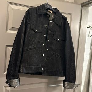 Michael Kors Collection Women’s Metallic Denim Jacket Size 12